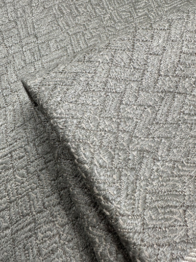 Herringbone Textured Upholstery - Urbane Silver - 143cm