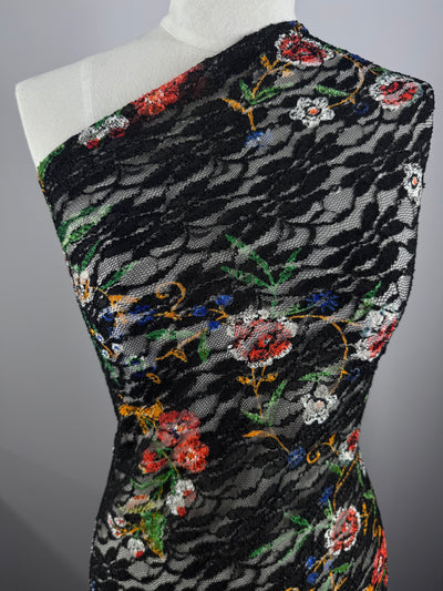 Designer Lace - Botanic Noir - 140cm