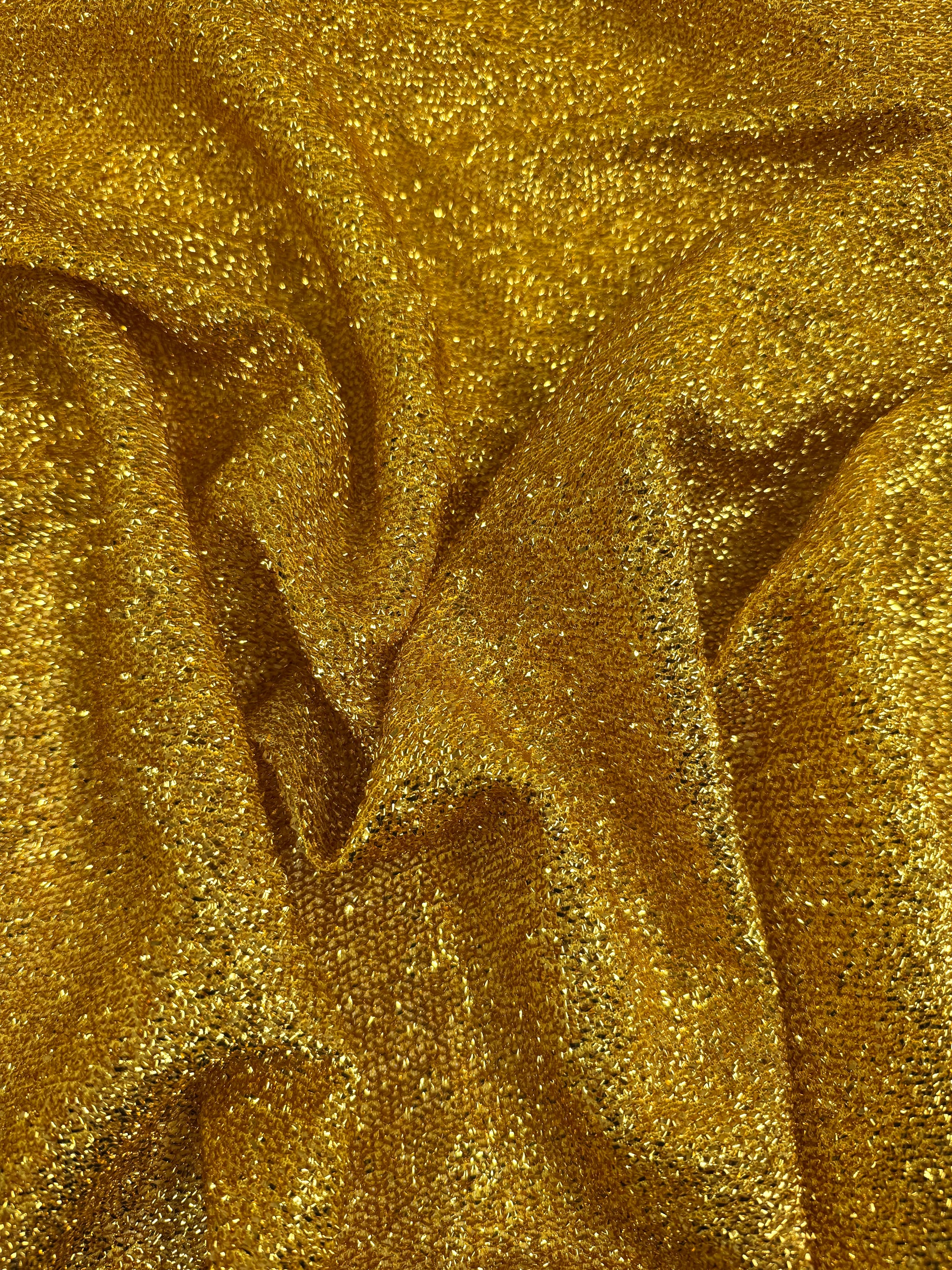Lurex Stretch Knit - Gold - 155cm
