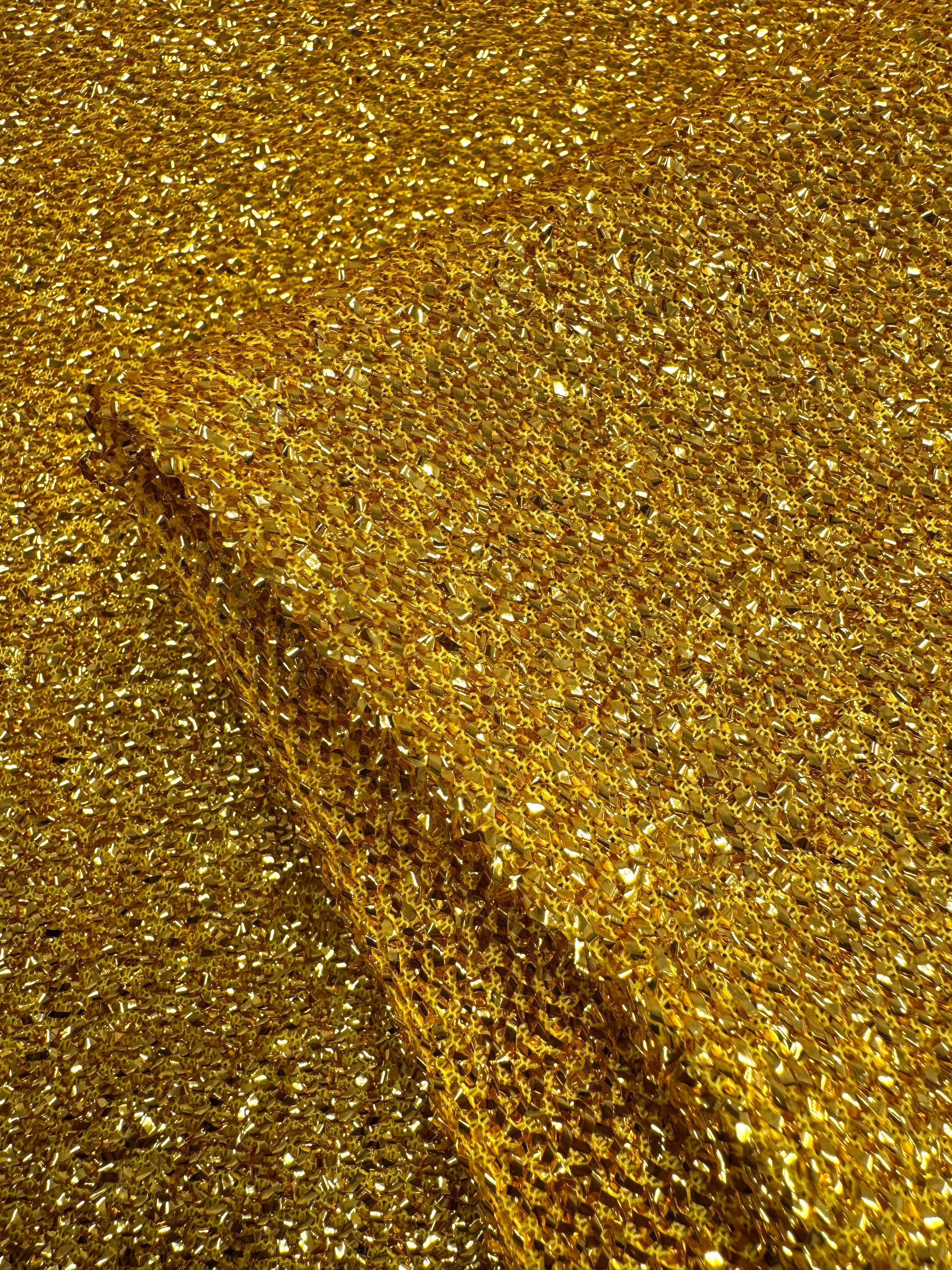 Lurex Stretch Knit - Gold - 155cm