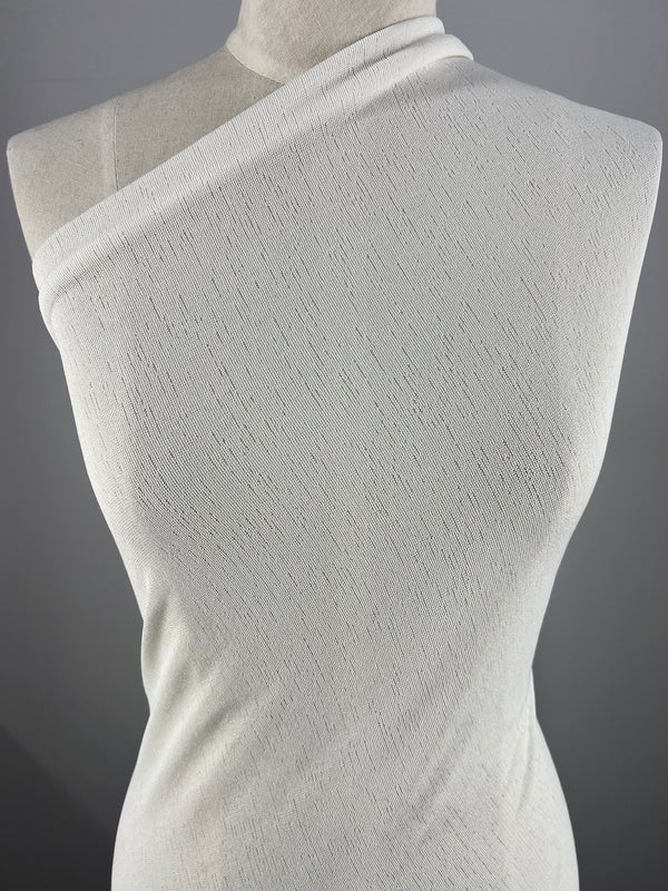 Slub Knit Jersey - White - 150cm