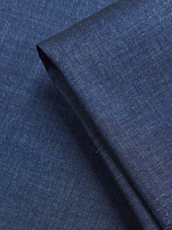 Stretch Linen Bengaline - Denim - 155cm