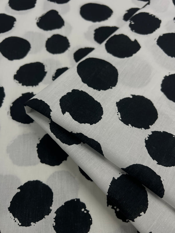 Printed Cotton - Black Dots  - 150cm