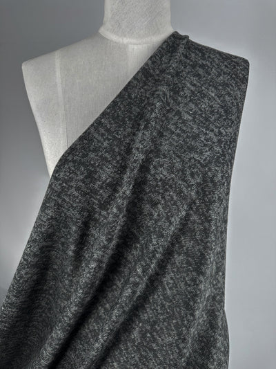 Textured Knit - Black Marle - 150cm