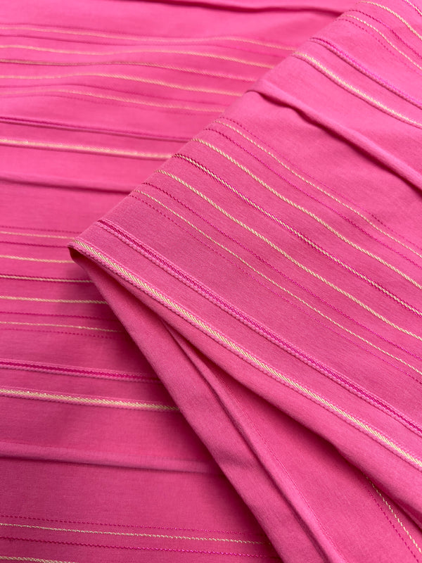 Stretch Bengaline - Pink Stripes - 150cm
