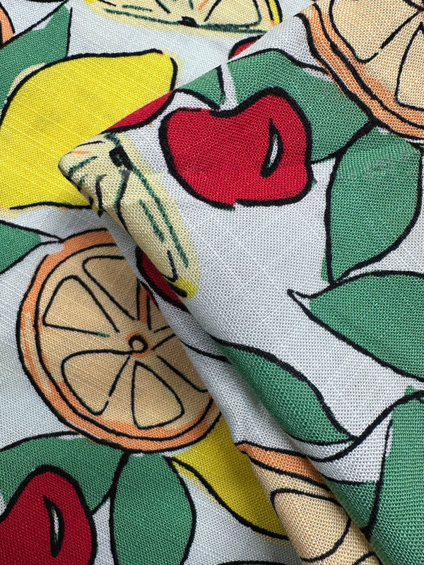 Printed Linen Blend - Citrus Crush - 134cm