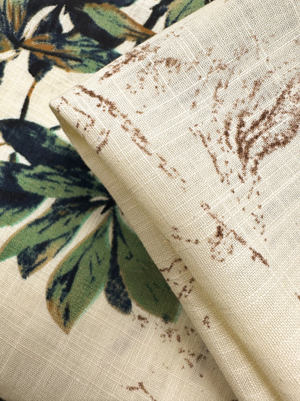 Printed Linen Blend - Botanic Sketch - 148cm