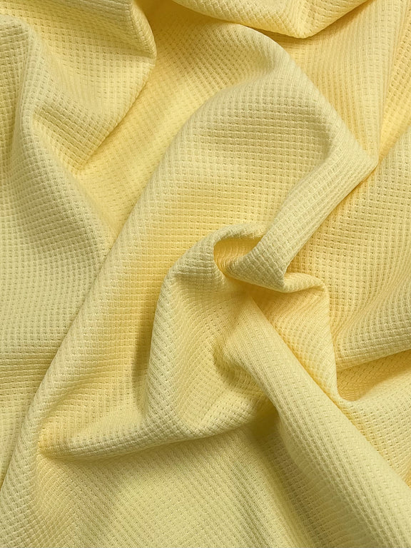 Waffle Knit Pale Banana Super Cheap Fabrics