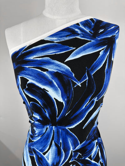 Printed Lycra - Cobalt Charge - 150cm