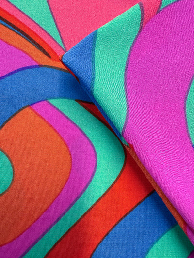Printed Lycra - Retro Wave - 150cm