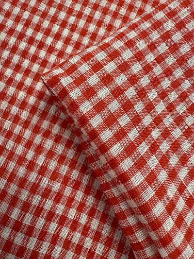 Pure Linen - Tomato Vine Check - 138cm