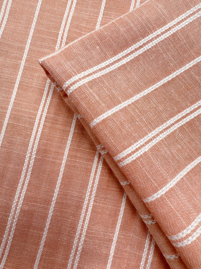 Linen Blend - Dusty Blush Ticking - 142cm
