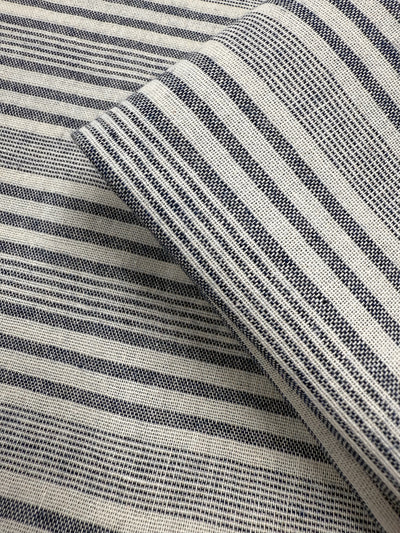 Linen Blend - Coastal Navy Stripe - 140cm