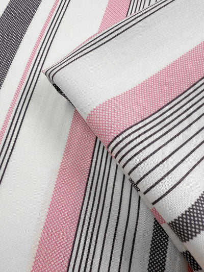 Printed Rayon - Candy Noir Stripe - 140cm