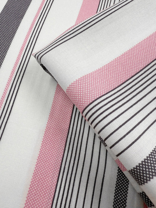 Printed Rayon - Candy Noir Stripe - 140cm