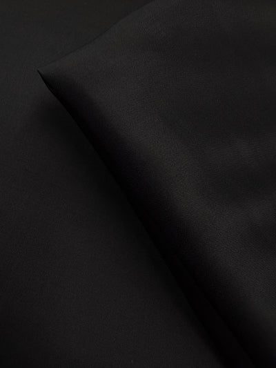 Pure Mercerised Wool Twill Suiting - Raven - 127cm