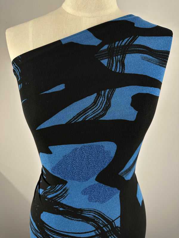 Printed Lycra - Blue Splash - 150cm