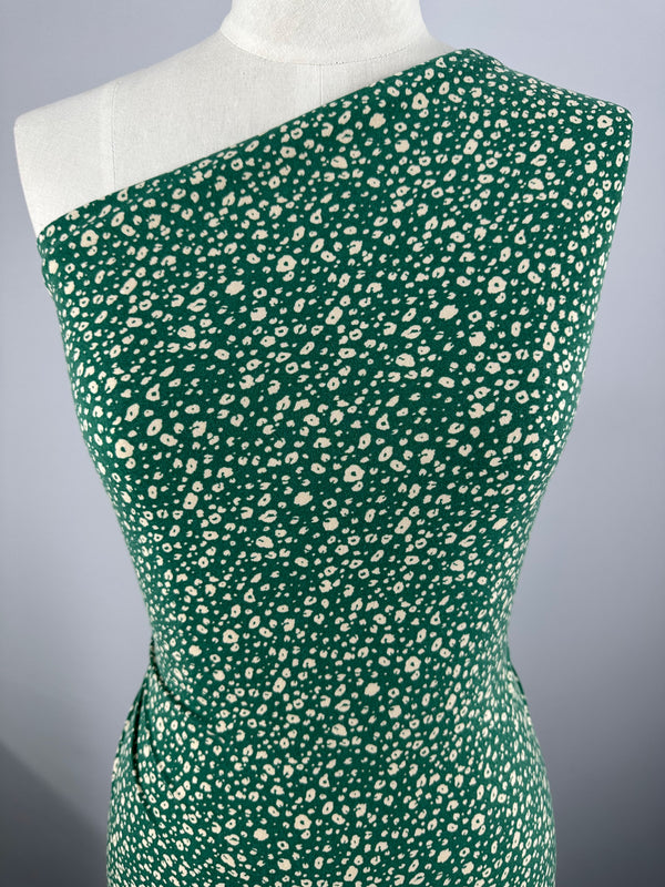 Printed Lycra - Dotty Green - 150cm