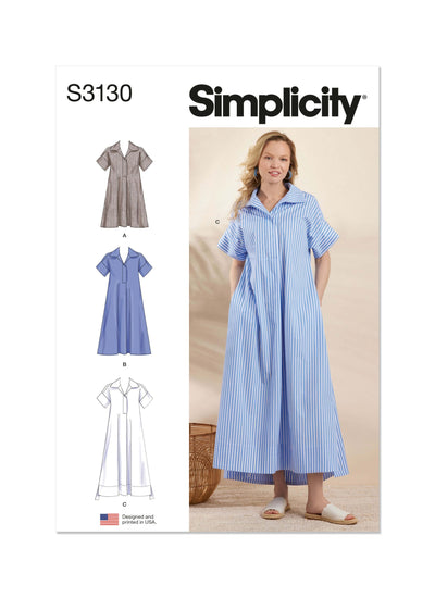 Pattern - Simplicity - S3130 -  Misses’ Collared Dress in Three Lengths