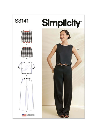 Pattern - Simplicity - 3141 - Misses’ Scalloped Tops, Shorts and Pants