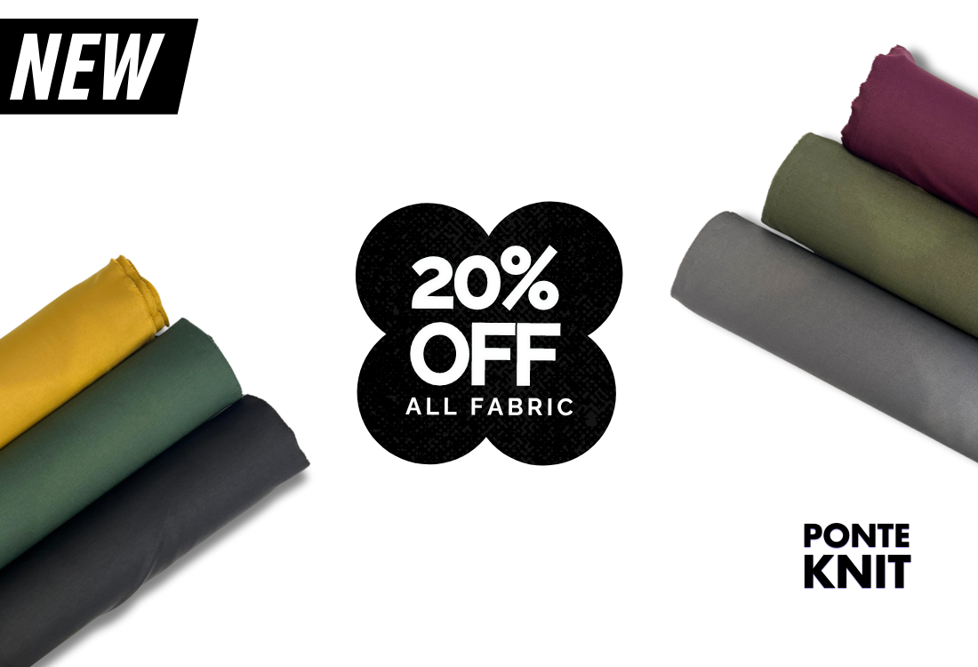 20% Off All Fabric - New Ponte Knit Collection - Mobile