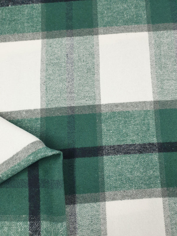 Premium Brushed Plaid - Green - 152cm - Super Cheap Fabrics