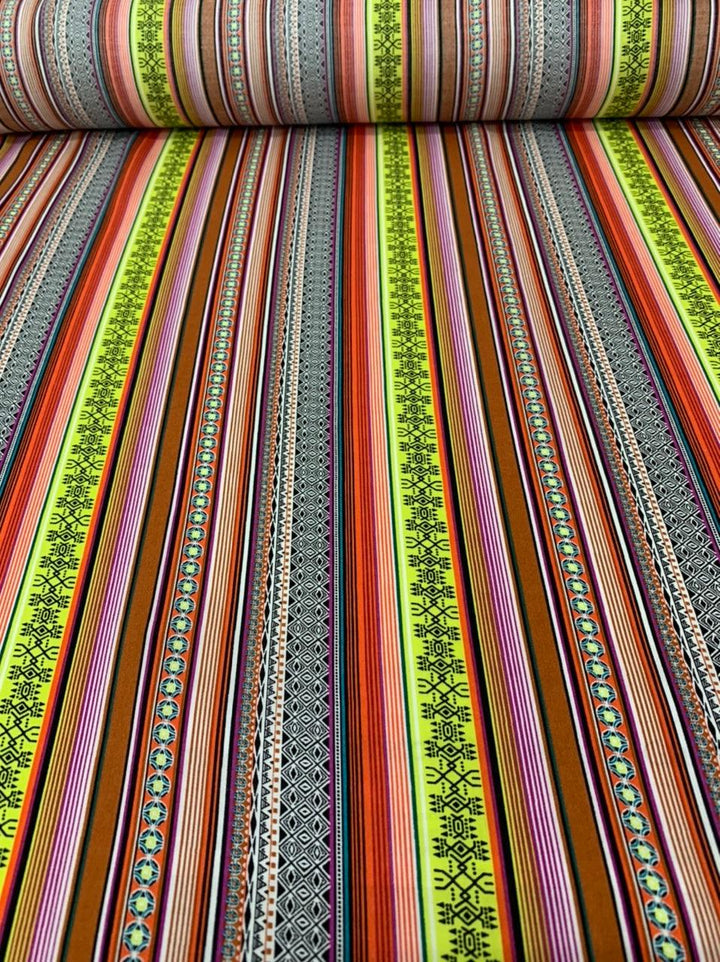 Printed Rayon - Summer Stripes - 140cm - Super Cheap Fabrics