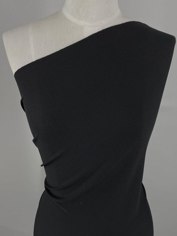 Stretch Ribbon Twill - Black - 130cm - Super Cheap Fabrics