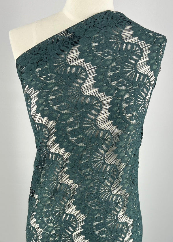 Evening Lace - Crown Of Teal - 135cm - Super Cheap Fabrics