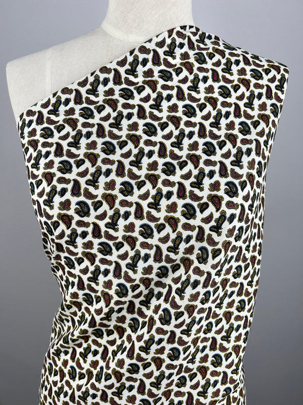 Printed Linen - Dainty Paisley - 145cm - Super Cheap Fabrics