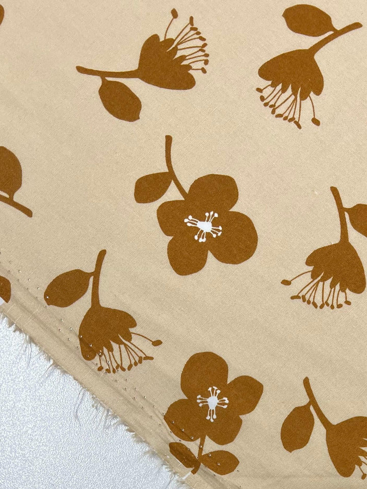 Printed Cotton - Silhouette - Warm Sand - 150cm - Super Cheap Fabrics