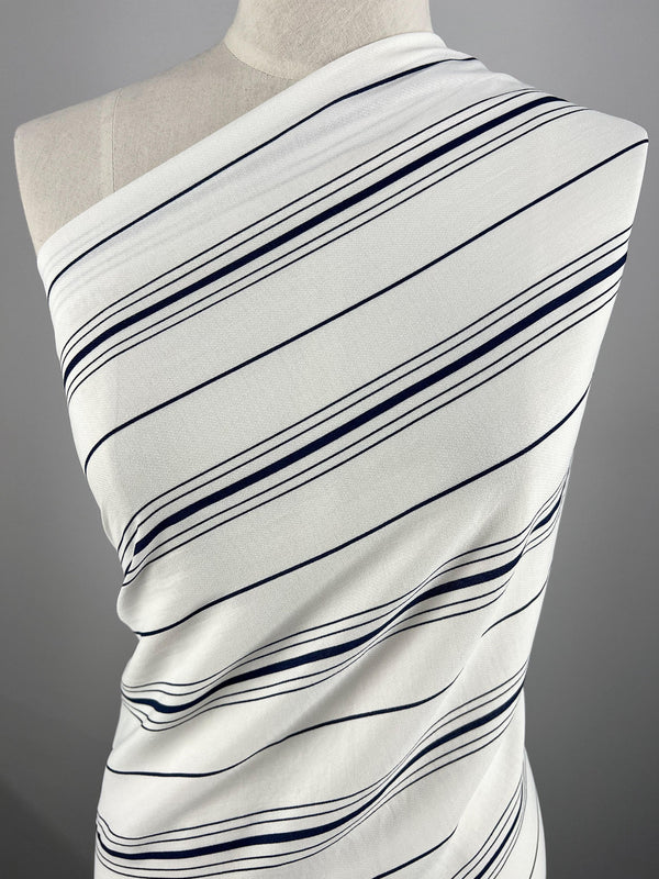 Designer Polyester - Railroad Stripe - 145cm - Super Cheap Fabrics