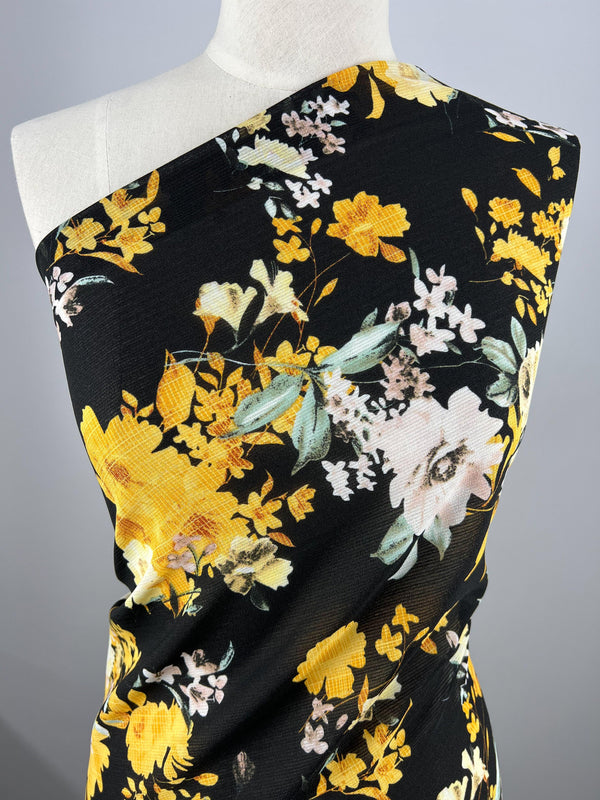 Textured Chiffon - Digital Rose - 150cm - Super Cheap Fabrics