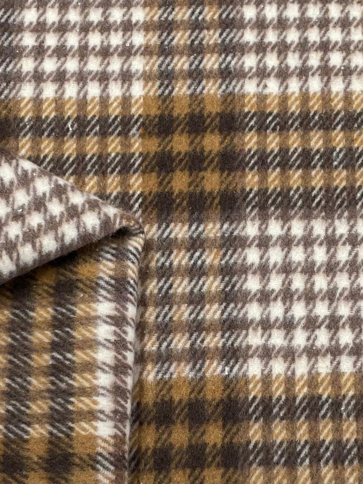 Premium Brushed Plaid - Camel Glen Plaid - 150cm - Super Cheap Fabrics