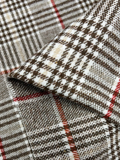 Wool Flannel - Cocoa  Plaid - 150cm