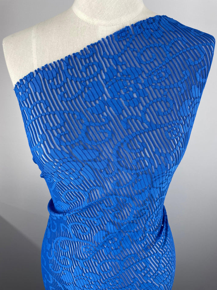 Textured Lace - Blue Rose - 140cm - Super Cheap Fabrics