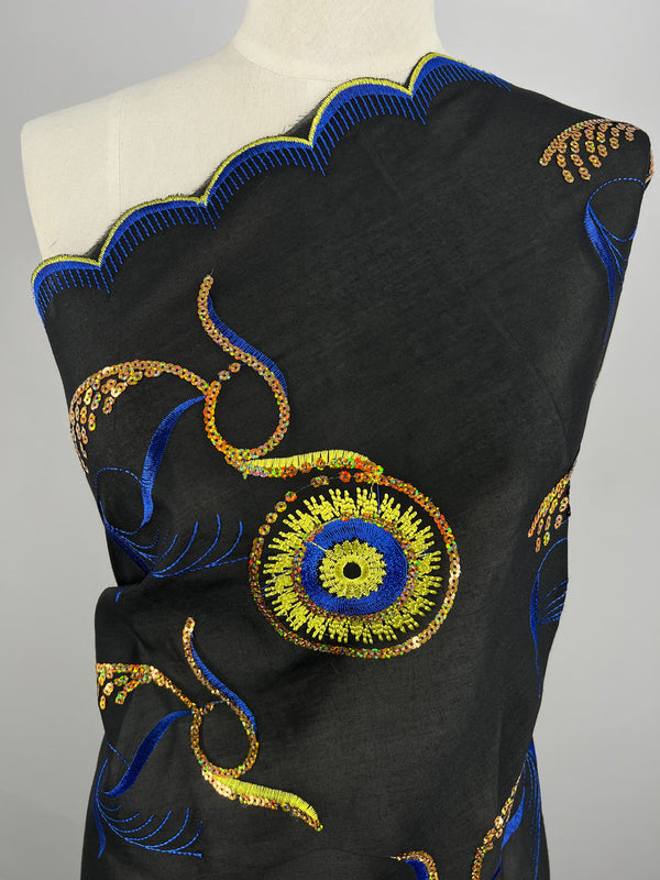 Embroidered Sequins - Bright Eye - 130cm