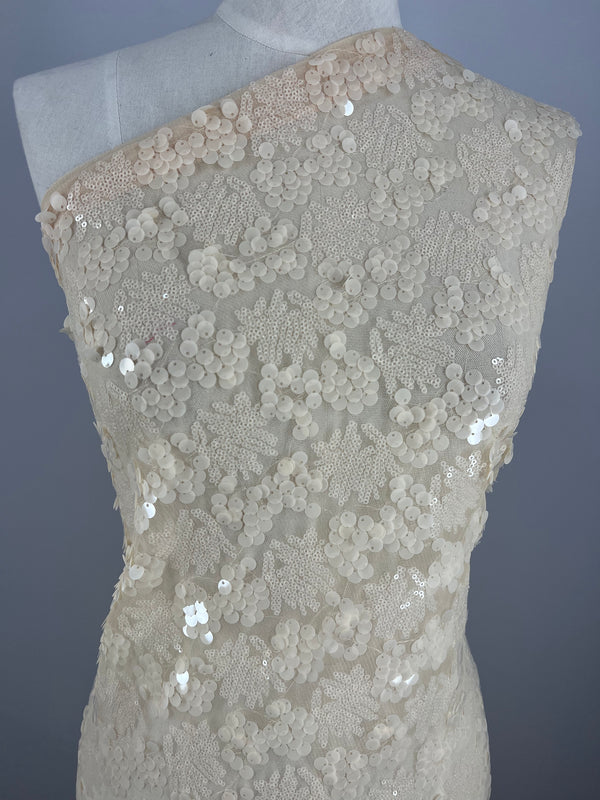 Designer Sequins- Cream Canopy - 150cm