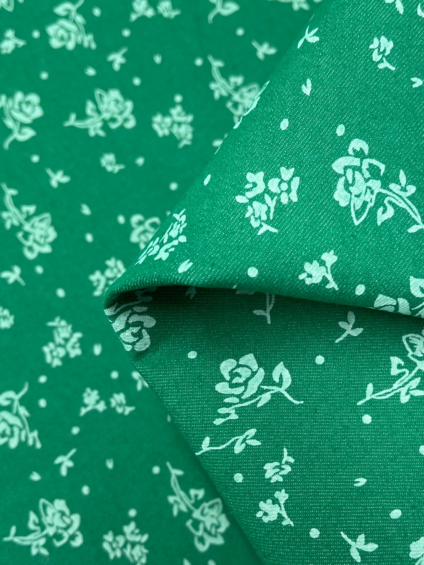 Olive Green Solid 8oz Stretch Denim Fabric  JOANN India
