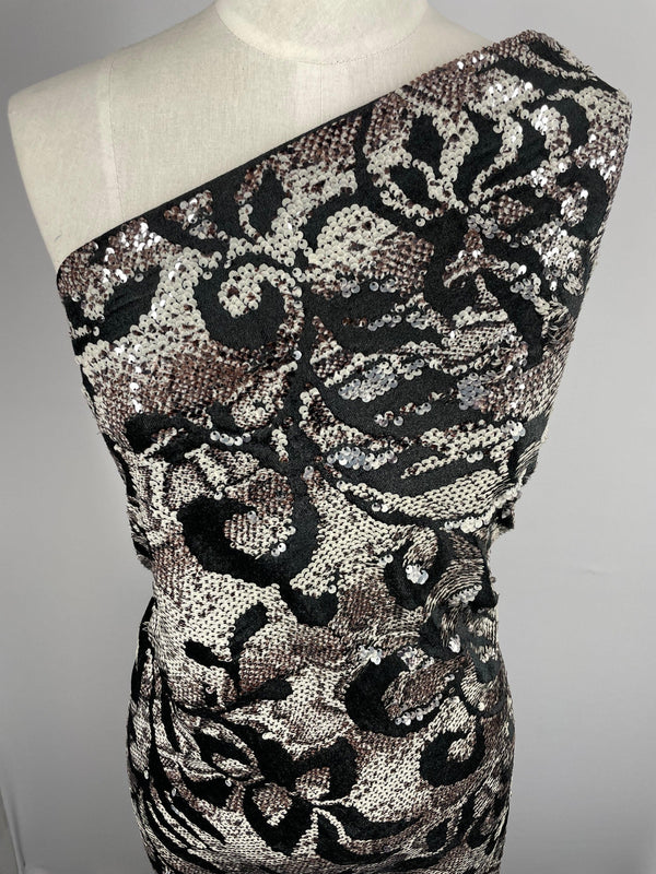 Evening Velvet - Sequin Snake  - 150cm - Super Cheap Fabrics