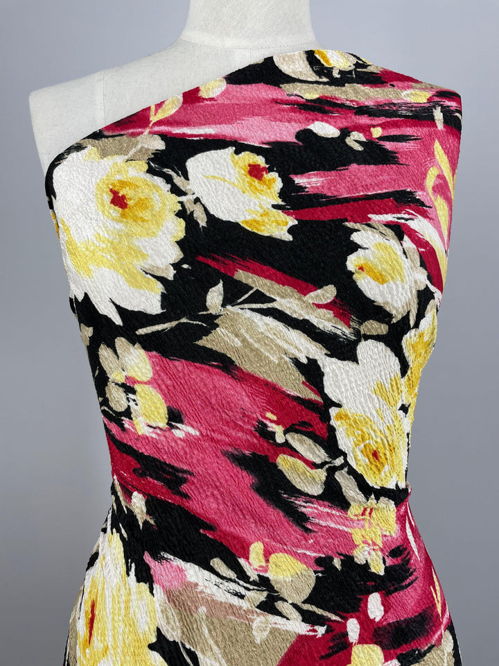 Super Cheap Fabrics - Textured Knit - Crinkle Sunset Rose - 150cm