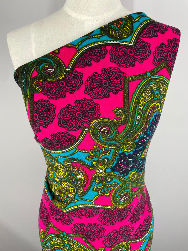 Super Cheap Fabrics - Textured Knit - Magenta Magic Carpet - 170cm