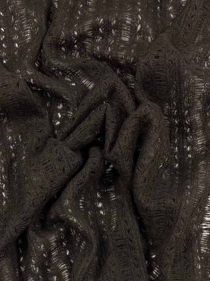 Wool Knit - Dark Chocolate - 140cm - Super Cheap Fabrics