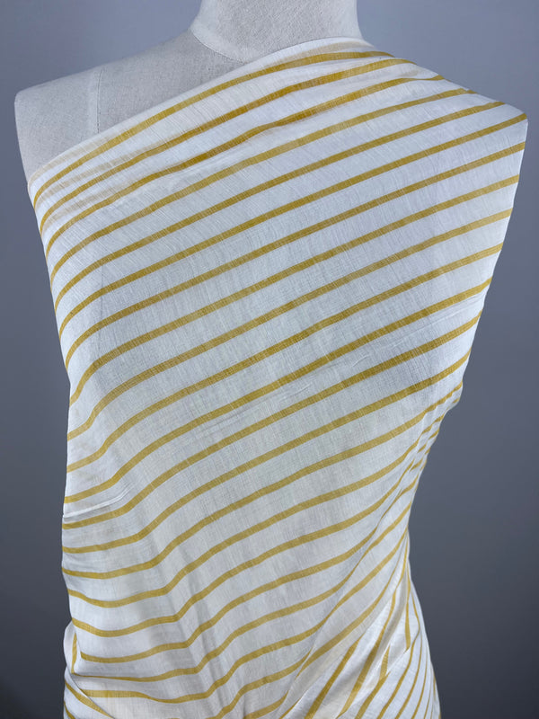 Cotton Voile - Mustard Stripe - 150cm