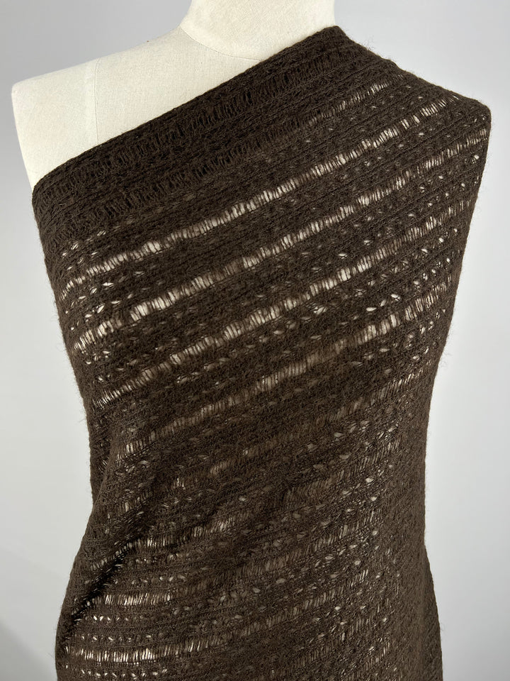 Wool Knit - Dark Chocolate - 140cm - Super Cheap Fabrics