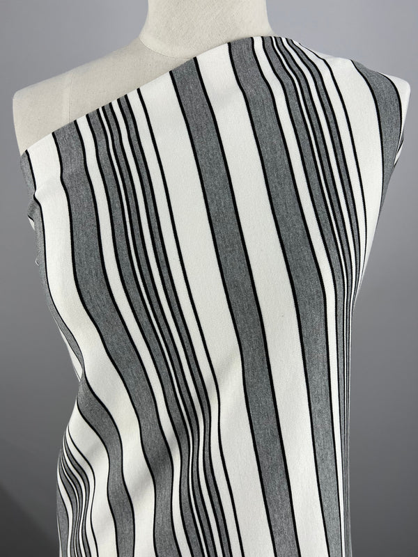 Premium Printed Ponte - Stripes - Super Cheap Fabrics