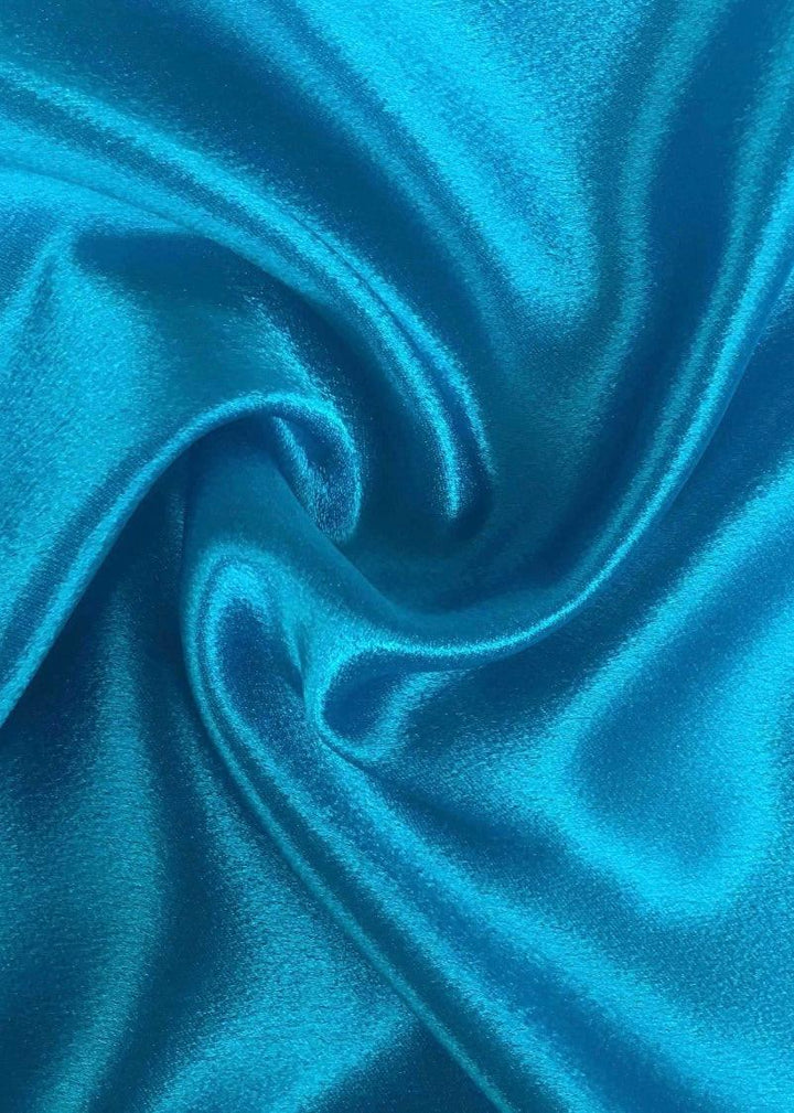 Satin Back Crepe - Turquoise - 112cm - Super Cheap Fabrics